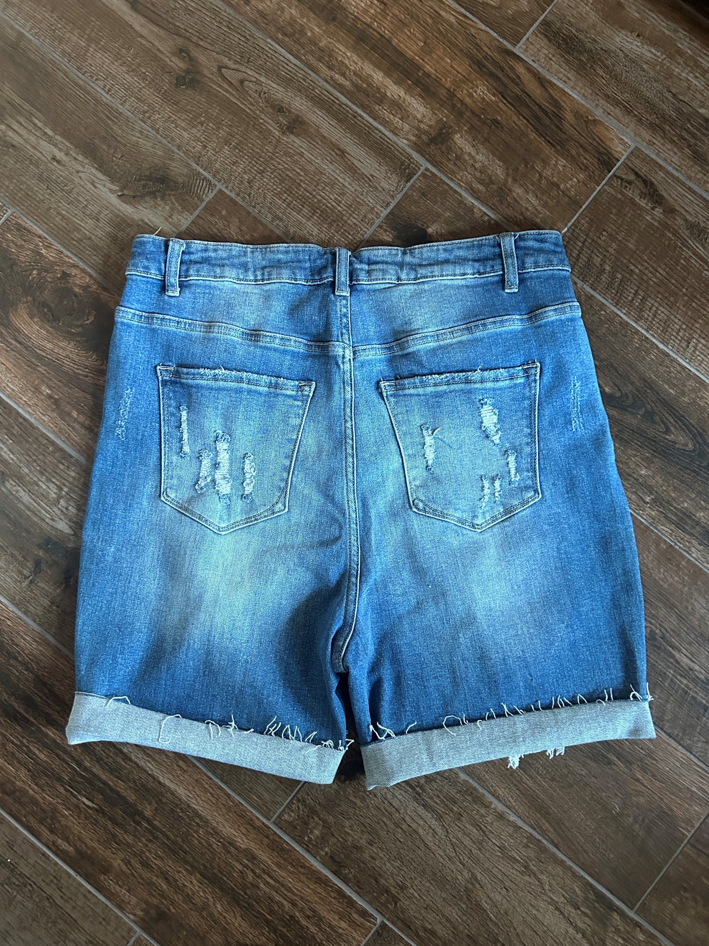 Vintage Wash Mid Thigh Shorts-Bottoms,clothing,Curvy,Denim Shorts,plus size,shorts,spring,summer-[option4]-[option5]-[option6]-Bella Bliss Boutique in Texas