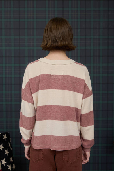 WASHED STRIPE LONG SLEEVE KNIT TOP-Blu Pepper,Burgundy,Harvest Hues,Knit Top,Long Sleeve,Oversized,Patchwork,Round Neck,Striped,Sweater,Tops,Women-[option4]-[option5]-[option6]-Bella Bliss Boutique in Texas