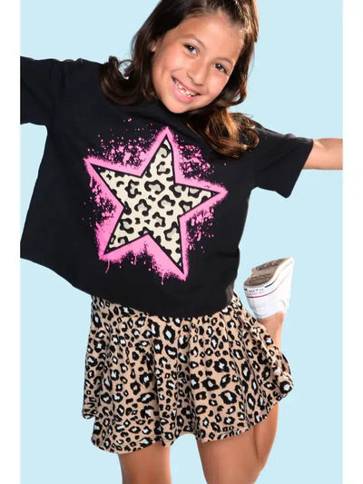 Washed Cotton Drop Shoulder Tee-Animal Print, Black, Children & Tweens, children's, Childrens/Tween, clothing, Drop Shoulder, Infant to 6, leopard, Leopard Print, Pink, T-Shirt, Top, Tops, Tween 7-14, Tweens 7-14, Washed Cotton-[option4]-[option5]-[option6]-Bella Bliss Boutique in Texas