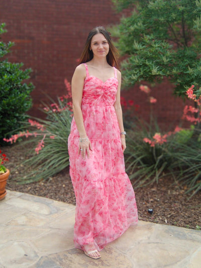 Watercolor Organza Maxi Dress-Adjustable Straps,clothing,dress,dresses,Lace Up Back,Maxi Dress,Organza,Red,Sale,Sweetheart Neckline,Watercolor,Women,women's-[option4]-[option5]-[option6]-Bella Bliss Boutique in Texas