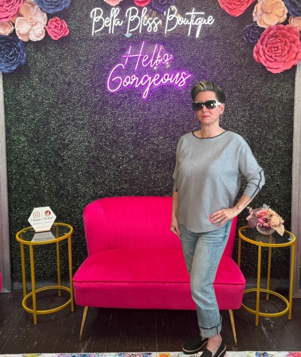 Whipstitch Detail Sweater-clothing,Long Sleeve,Sale,Silver,Sweater,Sweaters,Top,Tops,Whipstitch Detail,Women,women's-[option4]-[option5]-[option6]-Bella Bliss Boutique in Texas