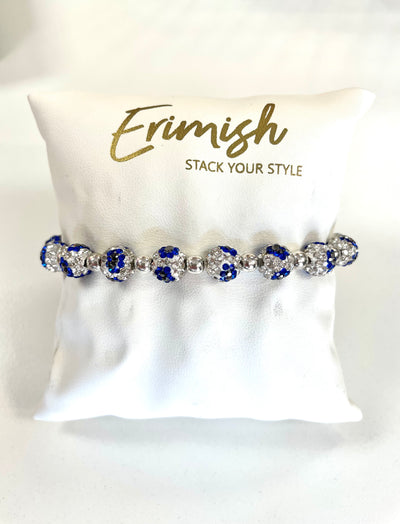 White Crystal Bead Bracelet-Blue,Bracelets,Erimish,Jewelry,One Size,Silver,Stackable,Stretch Bracelet,White,Women-[option4]-[option5]-[option6]-Bella Bliss Boutique in Texas