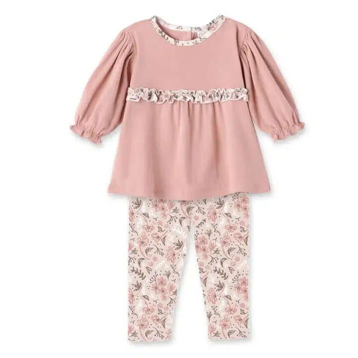 Wildflowers Bamboo Set-Bamboo,Bottoms,Children & Tweens,children's,clothing,Empire Waist,Floral Print,Legging sets,Leggings,Outfit,Ruffle Detail,Top,Tops,Wild West,Wildflowers-3/6M-[option4]-[option5]-[option6]-Bella Bliss Boutique in Texas