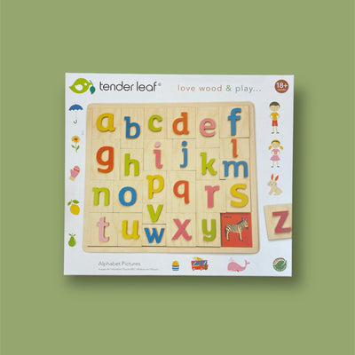 Wooden Alphabet Pictures Set-Alphabet Puzzle, children's, Infant to 6, Miscellaneous, Toys, Wooden Alphabet Picture Set, Wooden Toys-[option4]-[option5]-[option6]-Bella Bliss Boutique in Texas