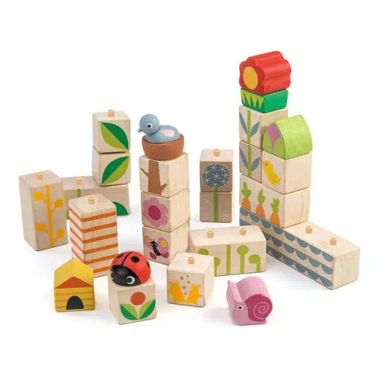 Wooden Garden Blocks Set-children's, Garden Blocks, Infant to 6, Miscellaneous, Toys, Wooden Toys-[option4]-[option5]-[option6]-Bella Bliss Boutique in Texas