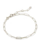 Courtney Paperclip Bracelet in Silver, rhodium over brass.