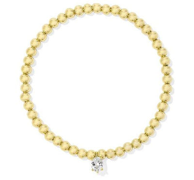 Kendra Scott Calilin Stretch Bracelet in Gold White Crystal