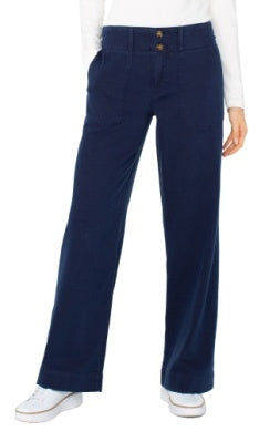 Liverpool Hannah utility flare jeans in soft lofty denim with vintage-inspired flare silhouette and functional pockets